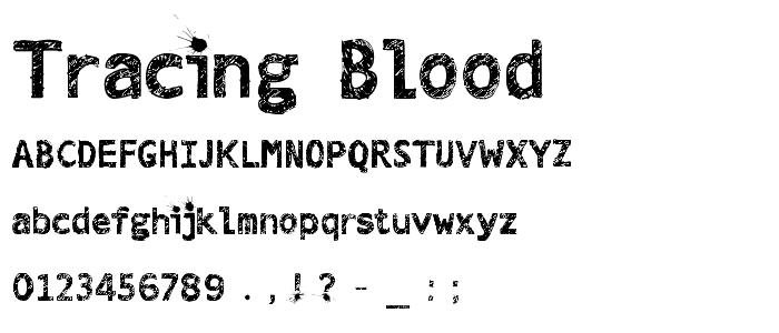 Tracing Blood font